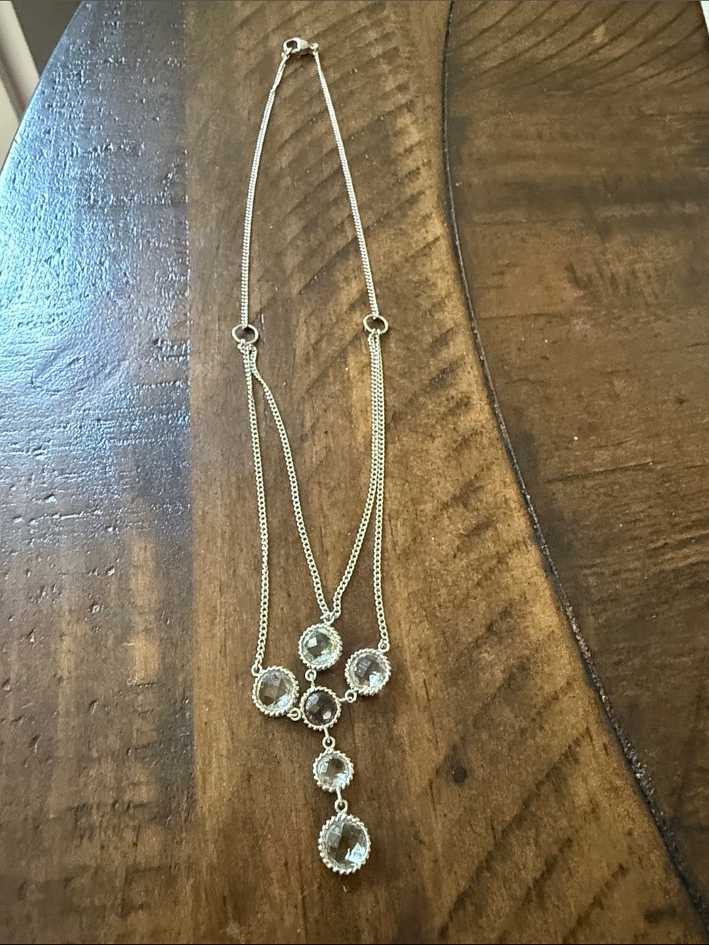 Sterling Silver Multi-Stone Layered Cross Pendant Necklace - Picture 7 of 10